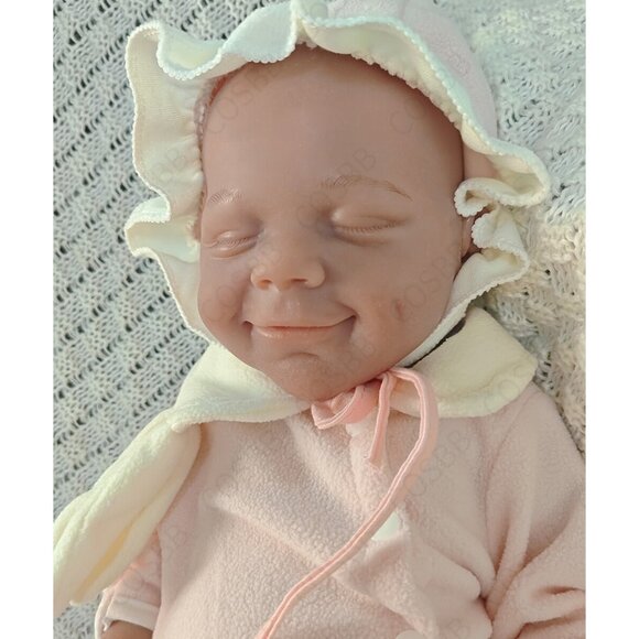 45cm Brown Skin 6.82lbs Full Body Silicone Newborn Baby Reborn Baby Dolls Girl - Picture 10 of 10